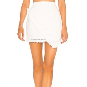 Superdown Savana Frayed Hem Skirt in White - small